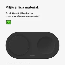 Belkin BoostCharge Pro 2-in-1 med Qi2 15 W Svart