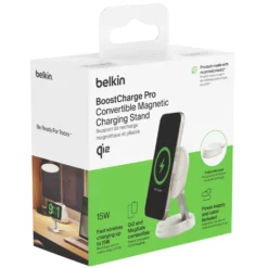 Belkin BoostCharge Pro Laddställ med Qi2 15 W Vit