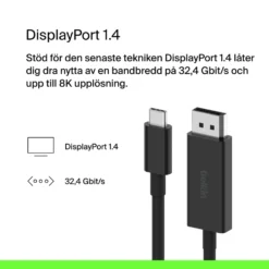 Belkin USB-C-kabel till Displayport 8K/60 Hz 2 m