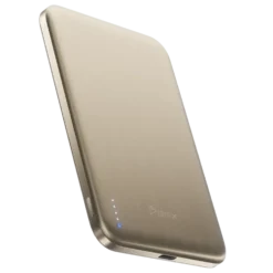 BMX Ultratunn magnetisk Qi2-powerbank 5000 mAh, semi-solid-state i titanhölje Gold