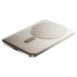 BMX Ultratunn magnetisk Qi2-powerbank 5000 mAh, semi-solid-state i titanhölje Gold