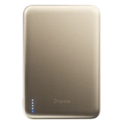 BMX Ultratunn magnetisk Qi2-powerbank 5000 mAh, semi-solid-state i titanhölje Gold