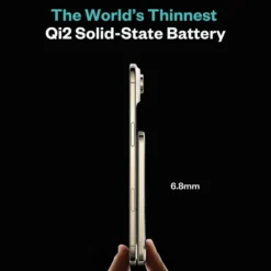 BMX Ultratunn magnetisk Qi2-powerbank 5000 mAh, semi-solid-state i titanhölje Gold