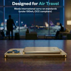 BMX Ultratunn magnetisk Qi2-powerbank 5000 mAh, semi-solid-state i titanhölje Gold