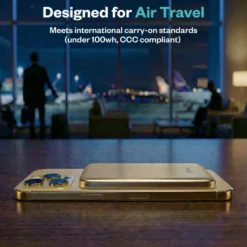 BMX Ultratunn magnetisk Qi2-powerbank 5000 mAh, semi-solid-state i titanhölje Gold