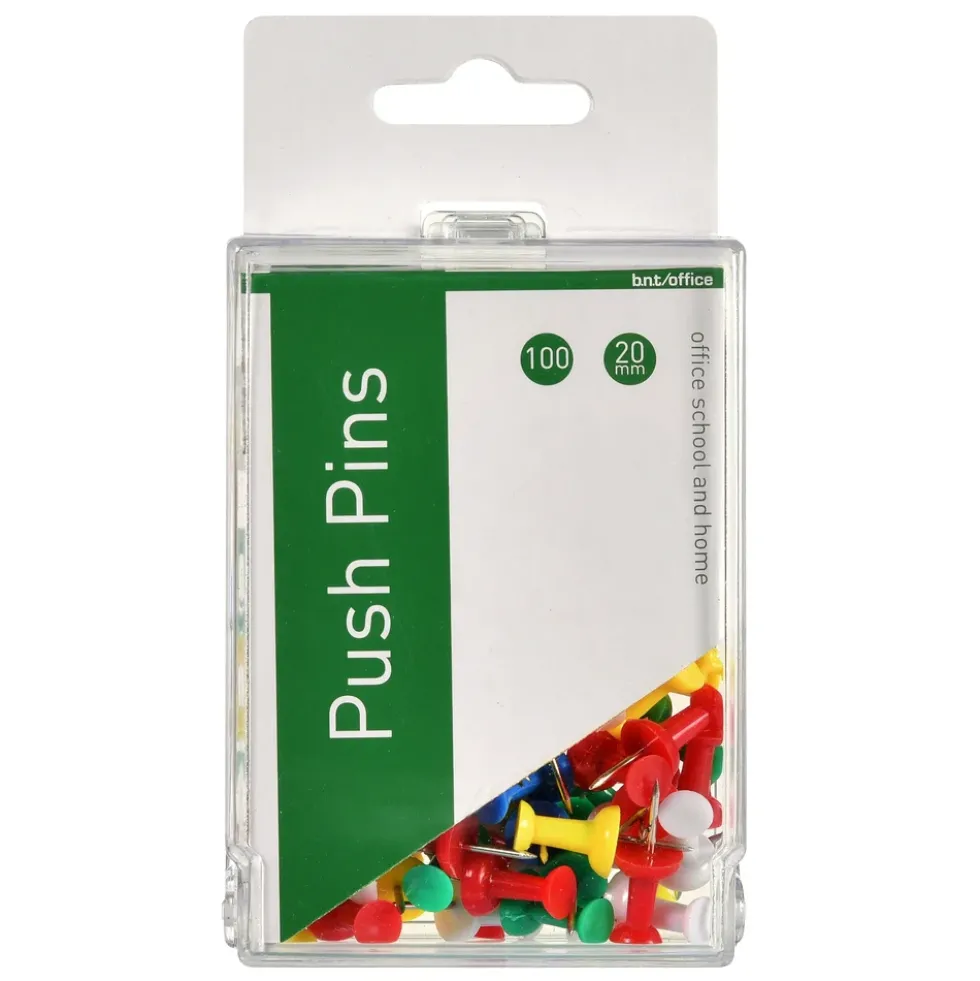BNT Office Kartnålar i olika färger 100-pack