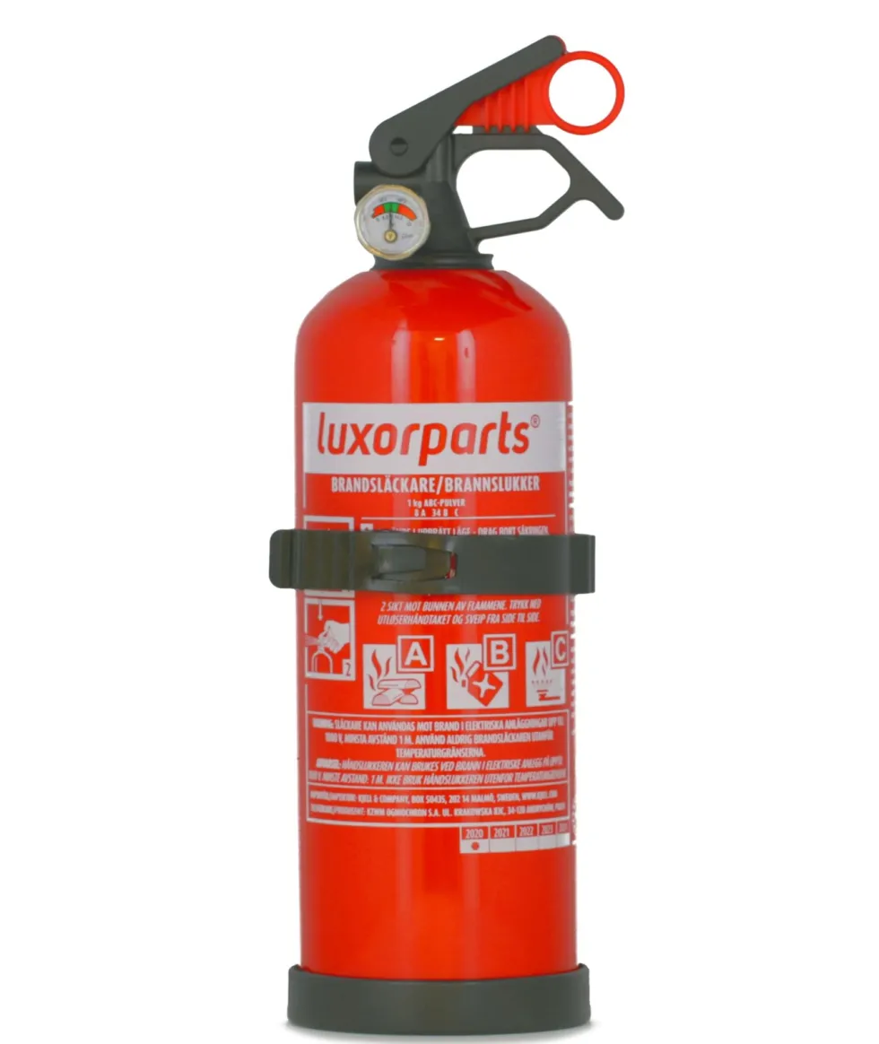 Brandsläckare med pulver 1 kg Röd