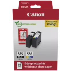 Canon PG-585/CL-586 värdepaket med bläckpatroner och fotopapper