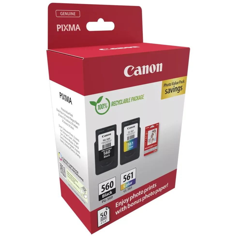 Canon PG-560 och CL-561 Bläckpatron 2-pack med fotopapper