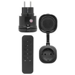 Cleverio Mini-fjärrströmbrytare för utomhusbruk 3680 W 2-pack