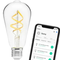 Cleverio Smart E27 ST64 Filament LED-lampa 380 lm