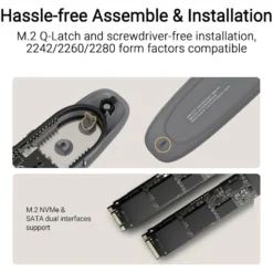 Cobble SSD Enclosure Hårddiskkabinett M.2 Grå