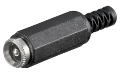 DC-jack med mittstift och lödanslutning 2,5 mm