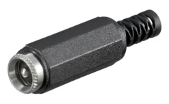 DC-jack med mittstift och lödanslutning 2,5 mm