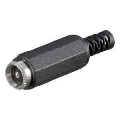 DC-jack med mittstift och lödanslutning 5,5x2,1 mm