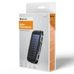 Denver Powerbank med solpanel och ficklampa 20 000 mAh
