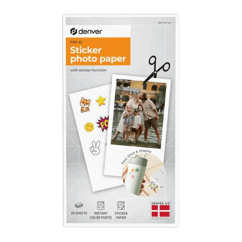 Denver Självhäftande fotopapper till MCP-6010 20-pack