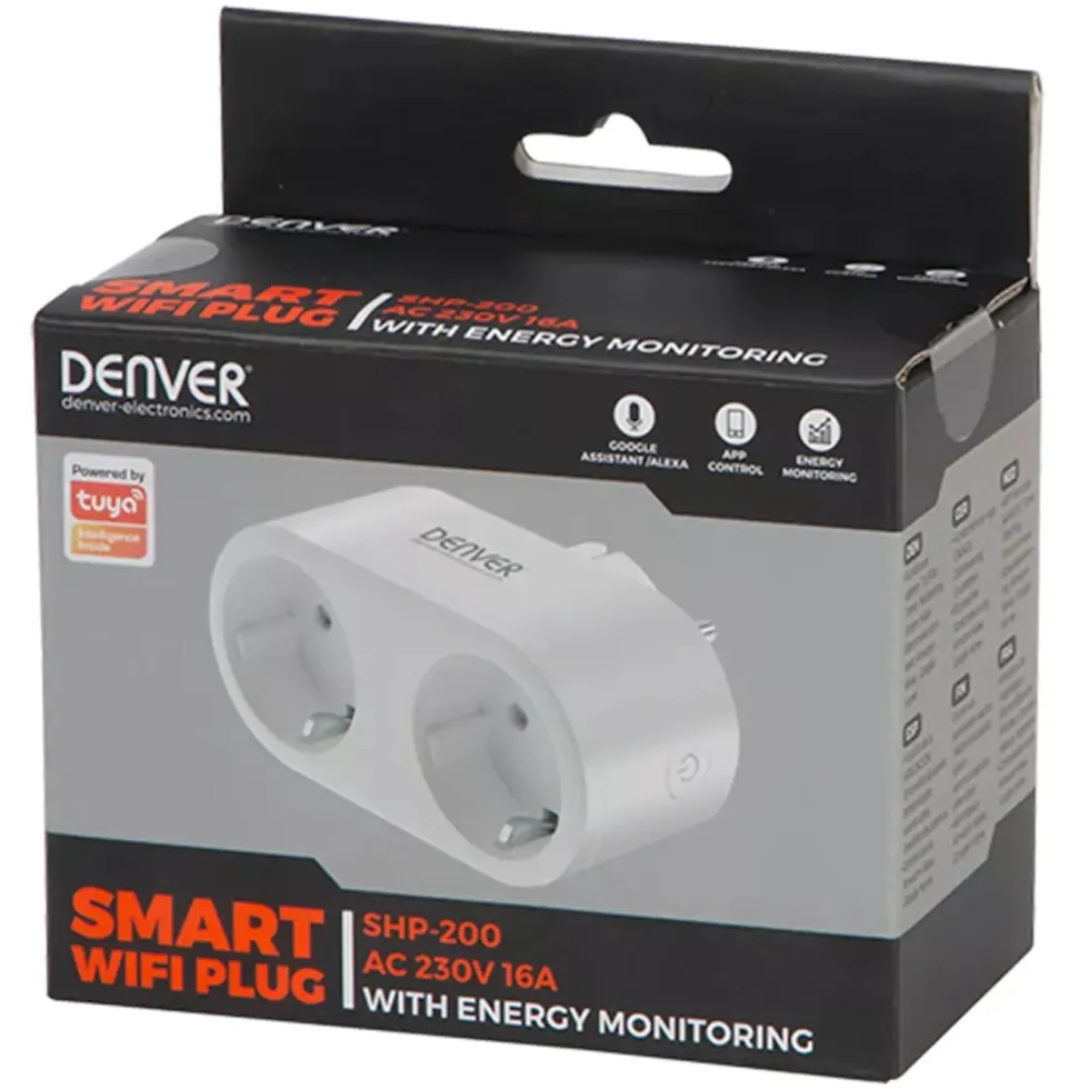 Denver Smart Grenuttag med energimätning 2 uttag
