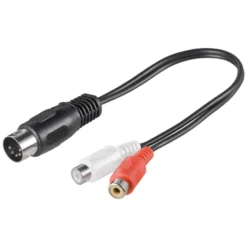 DIN-adapter 5-pol hane till 2x RCA-honor 20 cm