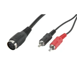 DIN-adapter 5-pol hona till 2x RCA hanar