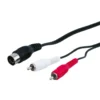 DIN-kabel 5-pol hane till 2x RCA hanar 1,5 m