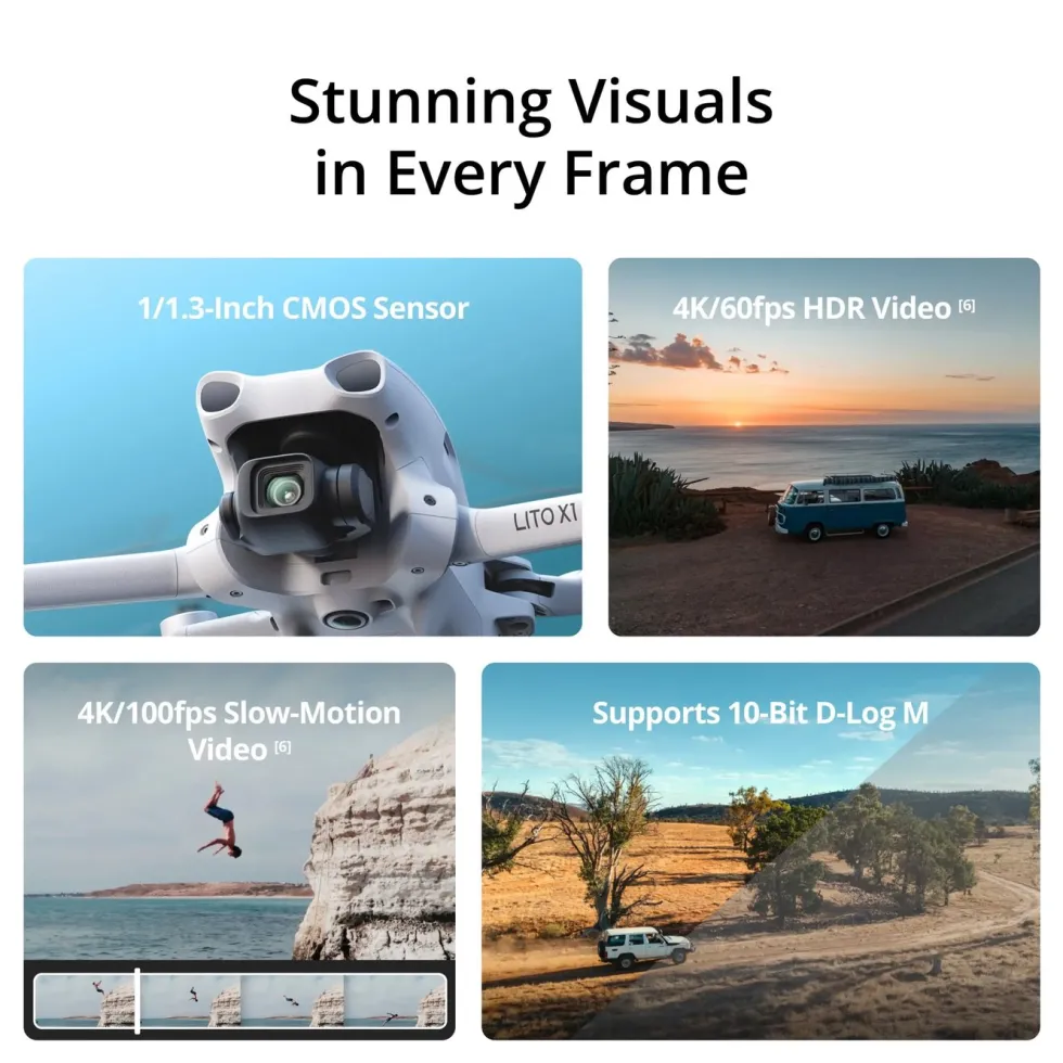 DJI Lito X1 kameradrönare med 4K HDR Grå