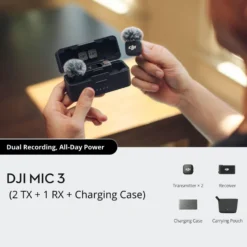 DJI Mic 3 trådlöst mikrofonkit 2 TX + 1 RX + laddningsfodral