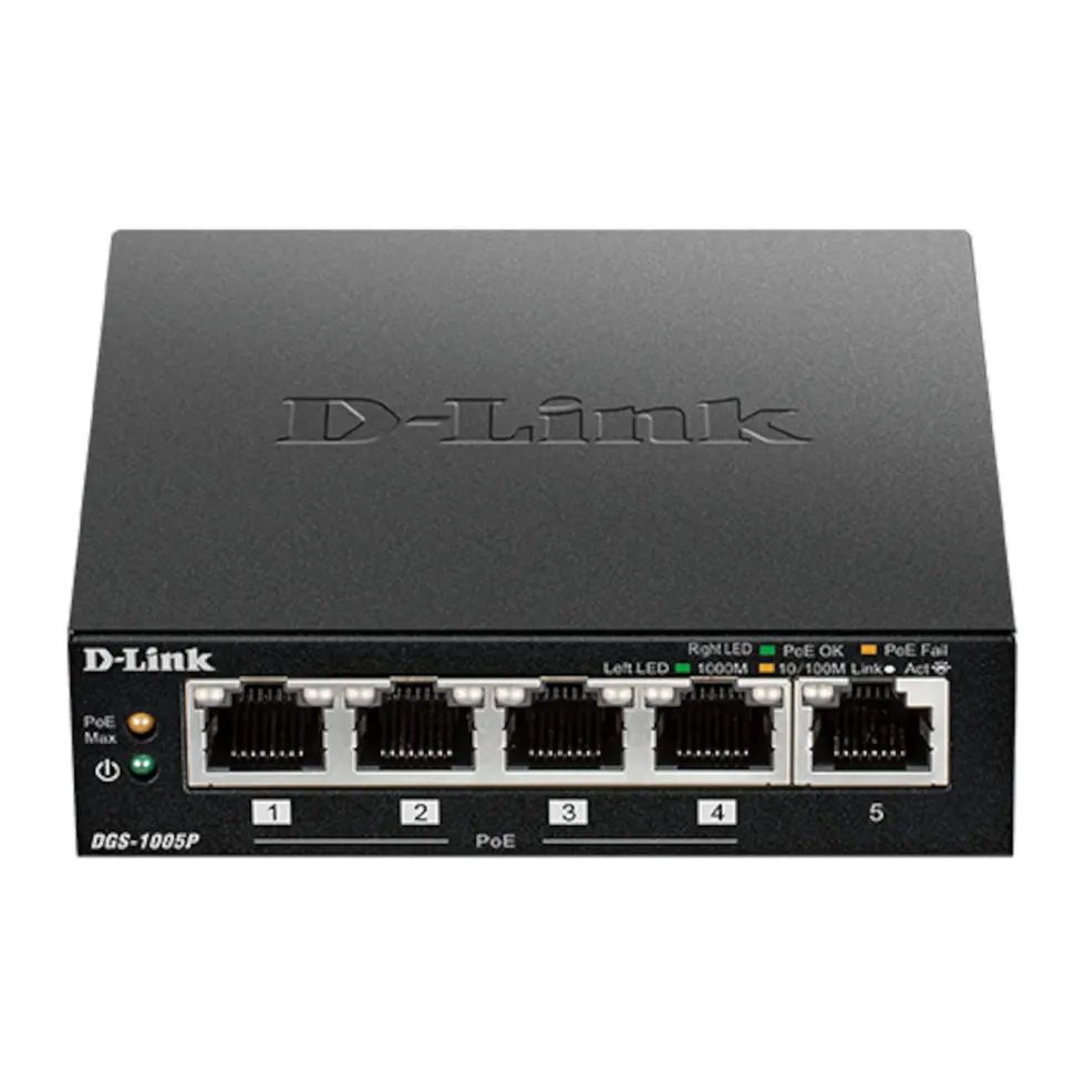 D-Link DGS-1005 POE+-gigabitswitch 5 portar