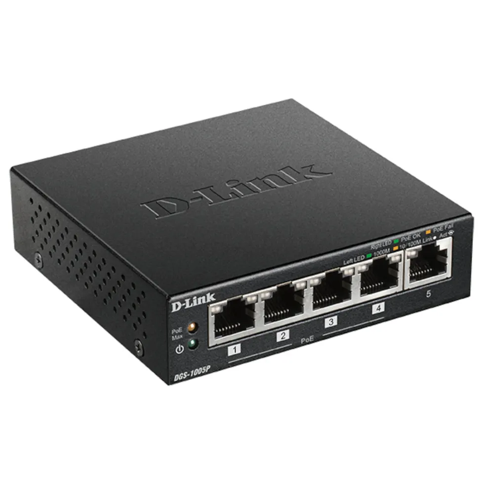 D-Link DGS-1005 POE+-gigabitswitch 5 portar