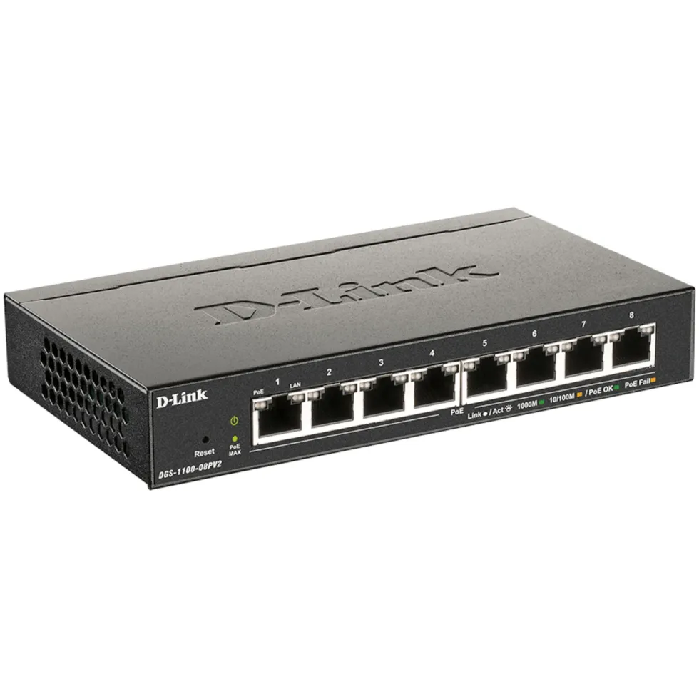 D-Link Gigabitswitch 8 portar PoE