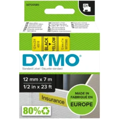 Dymo D1-märktejp 12 mm Gul