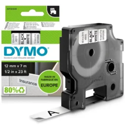 Dymo D1-märktejp 12 mm Vit
