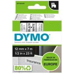 Dymo D1-märktejp 12 mm Vit