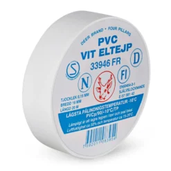 Eltejp 19 mm x 20 m Vit