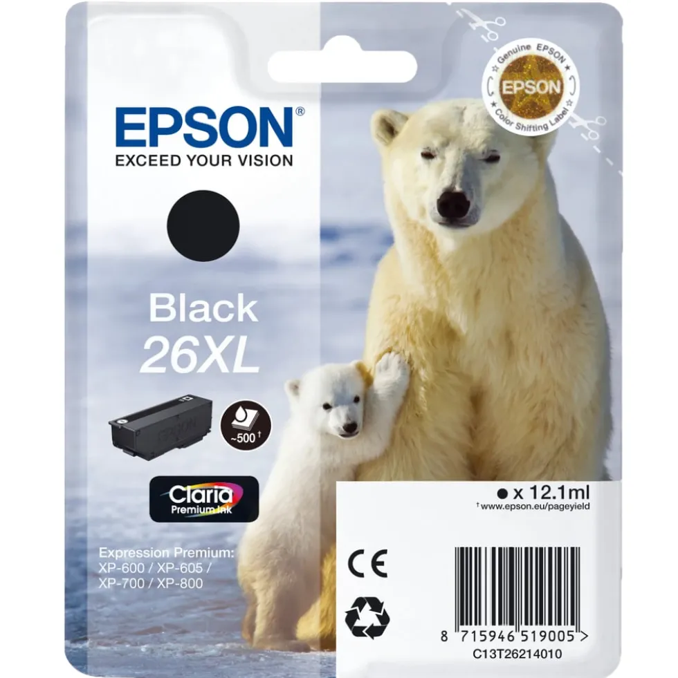 Epson T2621 XL Bläckpatron Svart