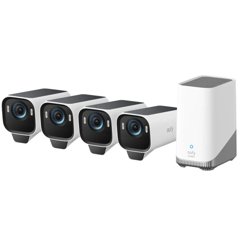 Eufy eufyCam S3 Pro Övervakningssystem med solpanel 4-pack