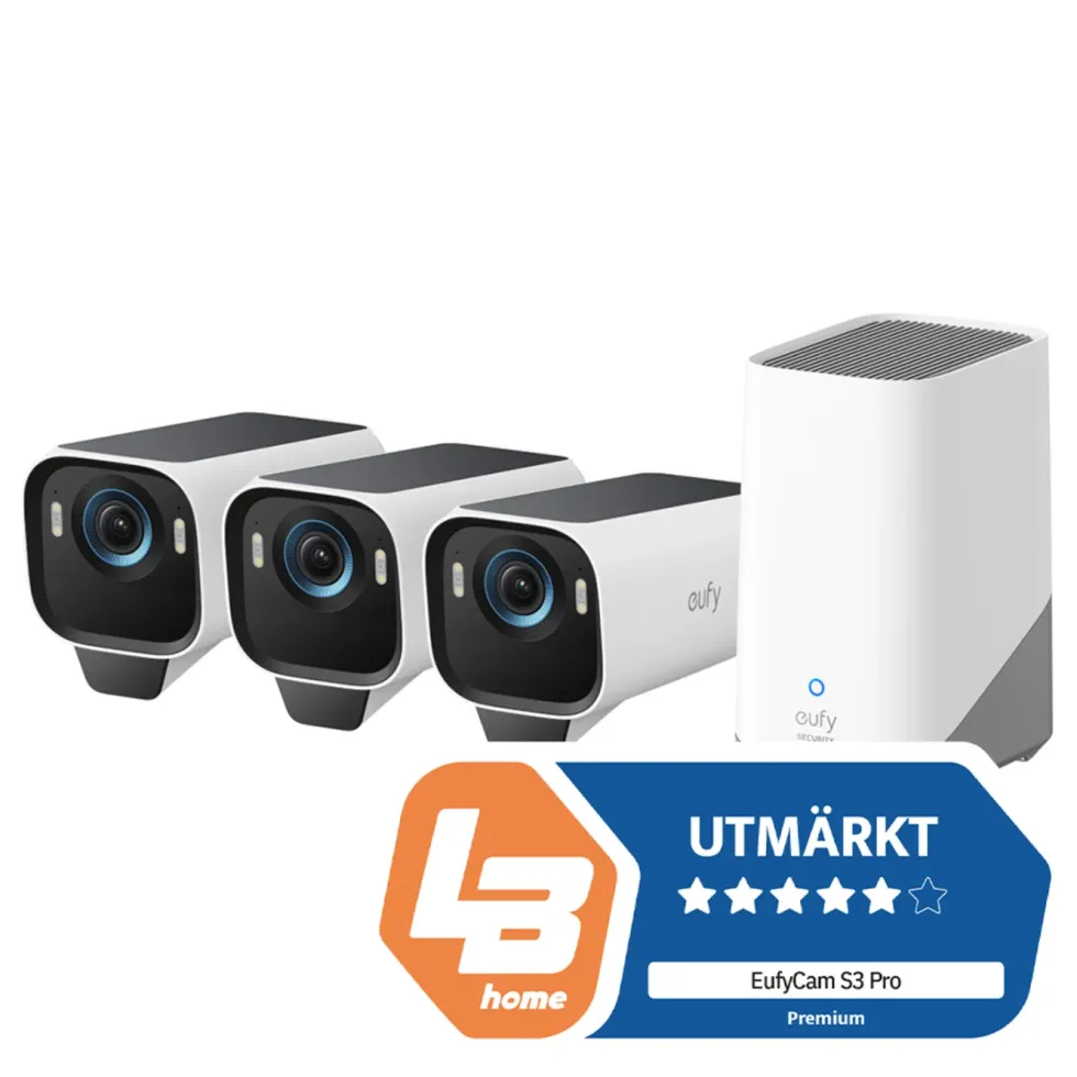 Eufy eufyCam S3 Pro Övervakningssystem med solpanel 4-pack