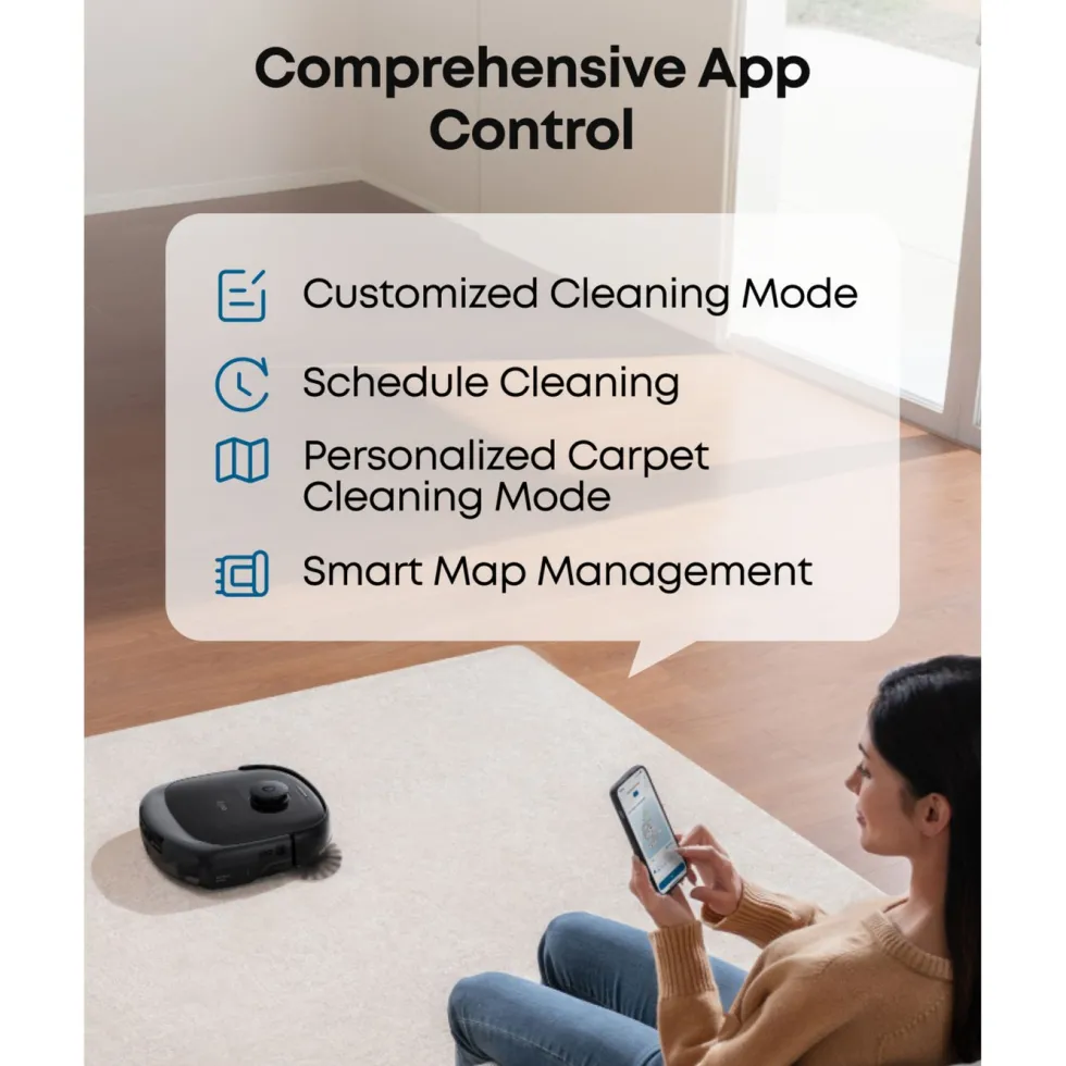 Eufy Omni E28 robotdammsugare med mopp och basstation Svart