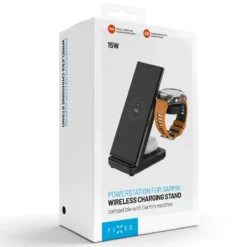 Fixed 3‑in‑1 Trådlös Laddstation för Garmin – Svart