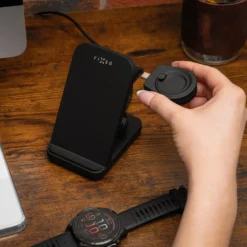 Fixed 3‑in‑1 Trådlös Laddstation för Garmin – Svart