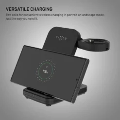 Fixed 3‑in‑1 Trådlös Laddstation för Garmin – Svart