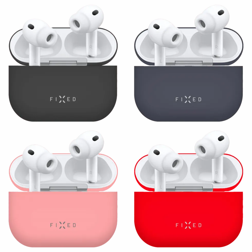 Fixed Silky Silikonfodral för Apple AirPods Pro 3 Röd