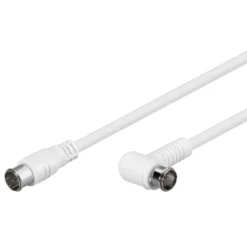 F-kabel Vit vinklad 2,5 m