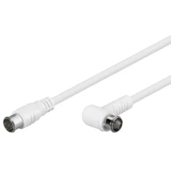 F-kabel Vit vinklad 2,5 m
