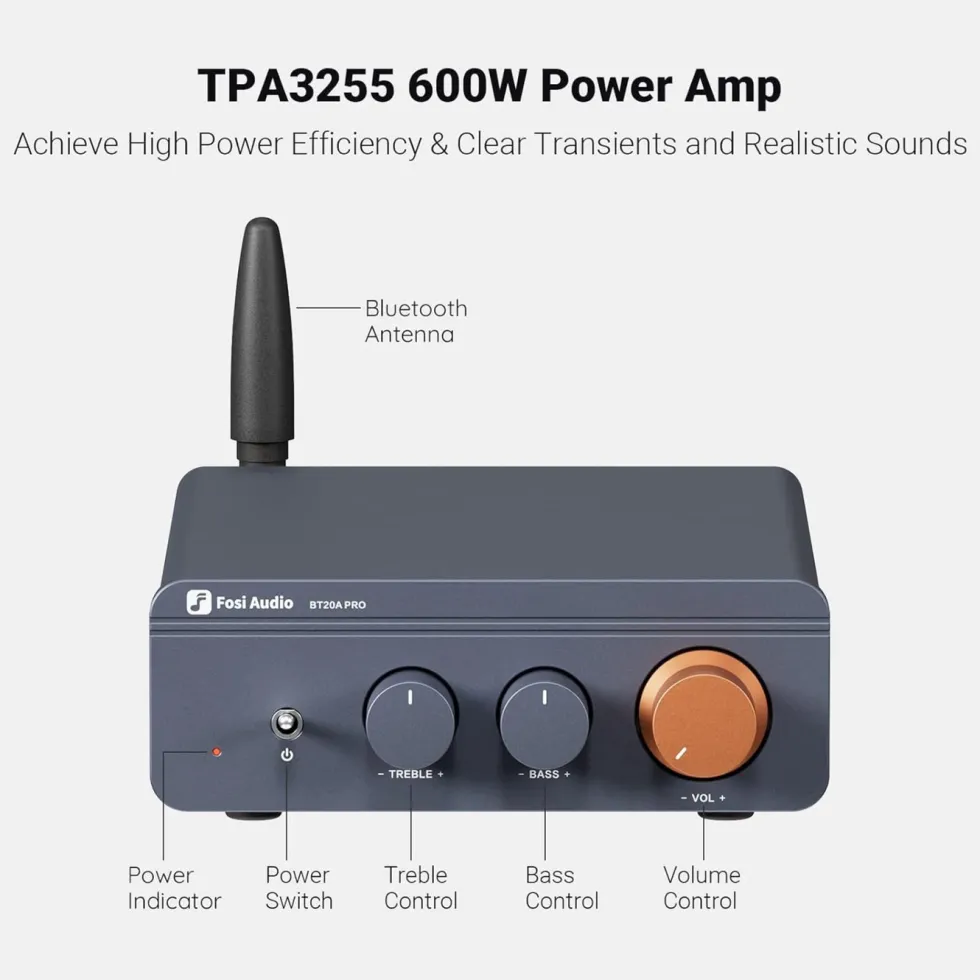Fosi Audio BT20A Pro stereoförstärkare 2x100 W med Bluetooth