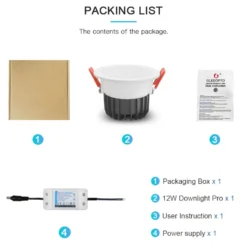 Gledopto Downlight RGB+CCT med Zigbee 9 W
