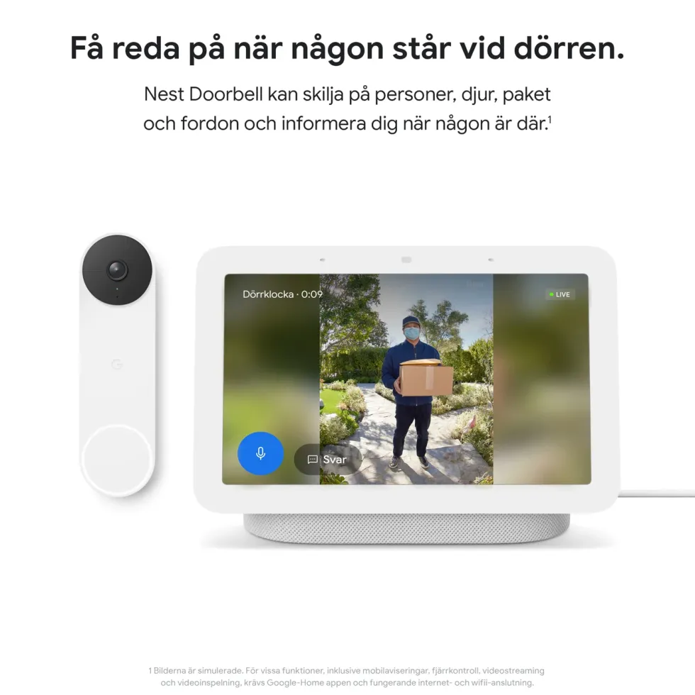 Google Nest Doorbell (batteri) Dörrklocka med kamera
