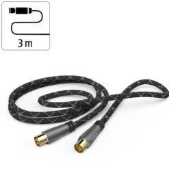 Hama Antennkabel med quad-skärmning 120 dB 3 m