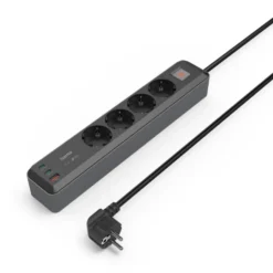 Hama Grenuttag med USB-C/A 65 W PD 4 uttag