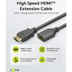 HDMI-förlängningskabel 4K/60 Hz 1 m